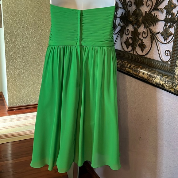 NWT Alfred Angelo Cocktail Dress- green  chiffon, full skirt-Sz 12 - Picture 5 of 14